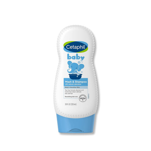 Cetaphil Baby Wash & Shampoo With Natural Calendula (Sensitive Skin) 230ml