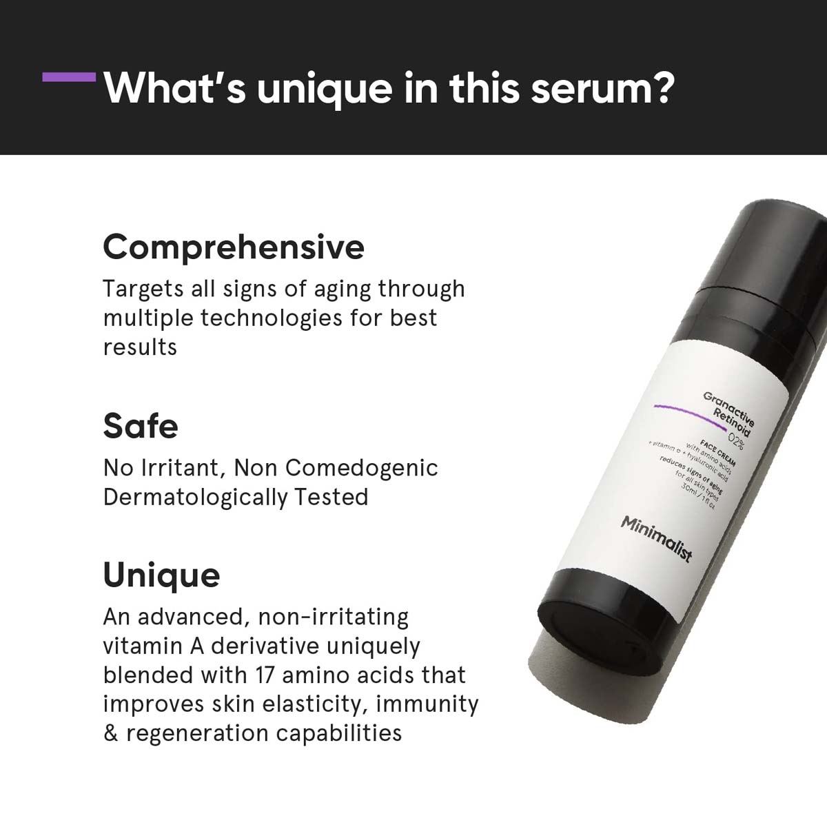 Minimalist Granactive Retinoid 02% Face Serum 30ml - Image 3