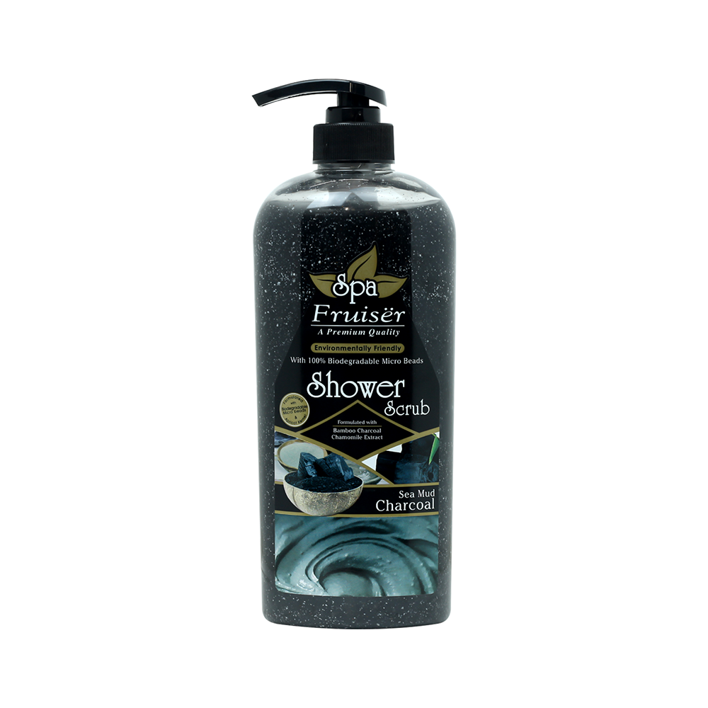 Fruiser Spa Sea Mud Charcoal Shower Scrub 730ml