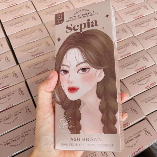 Kota Natural Sepia Permanent Hair Color Cream (Ash Brown) - Image 3