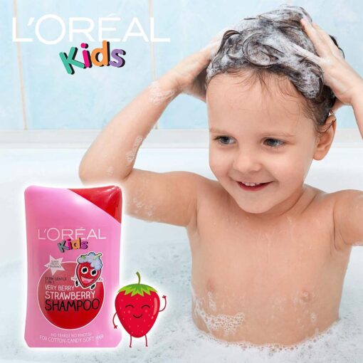 Loreal Kids Extra Gentle 2in1 Strawberry Shampoo 250ml - Image 3