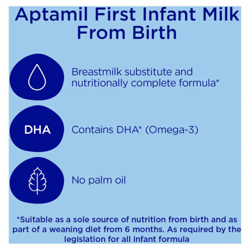 Aptamil 1 First Baby Milk Formula (From Birth) 800g - Image 2